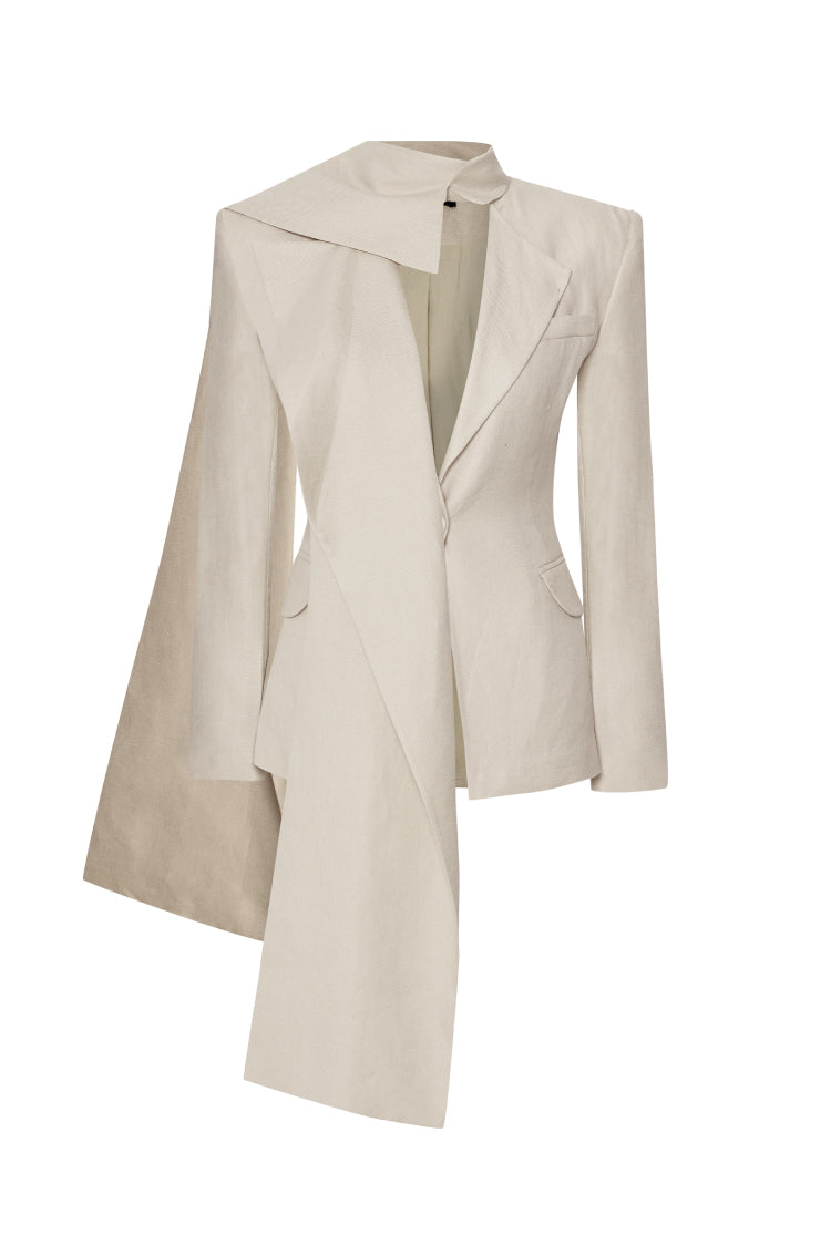 SHAWL JACKET IN LINEN