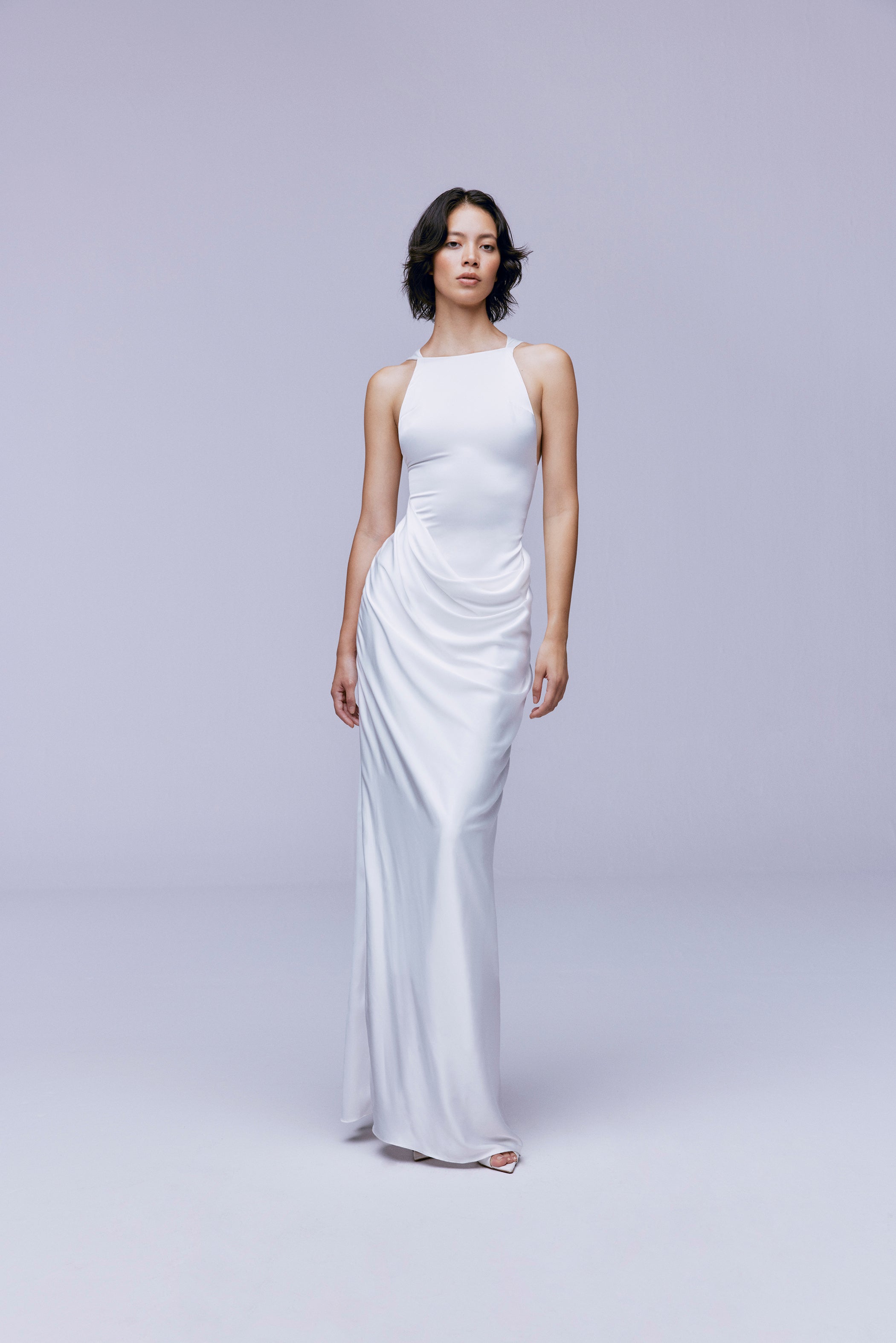 ceren ocak satin dress For the moments worth remembering. The Shawl Detailed Satin Dress. #CERENOCAK